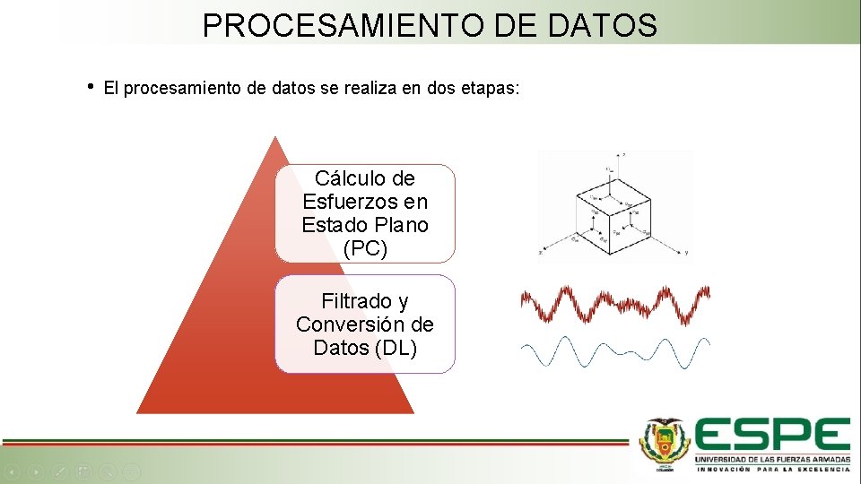 PROCESAMIENTO DE DATOS • El procesamiento de datos se realiza en dos etapas: Cálculo