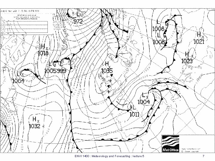 ENVI 1400 : Meteorology and Forecasting : lecture 5 7 ENVI 1400 : Meteorology and Forecasting : lecture 5 7