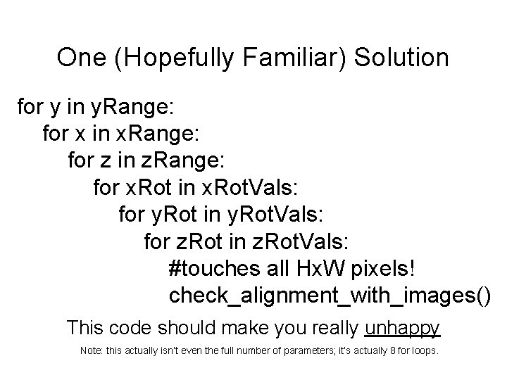 One (Hopefully Familiar) Solution for y in y. Range: for x in x. Range: