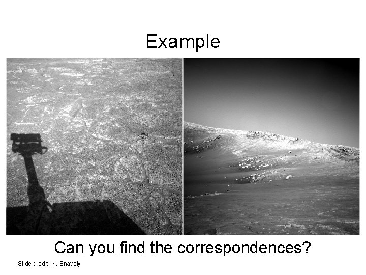 Example Can you find the correspondences? Slide credit: N. Snavely 