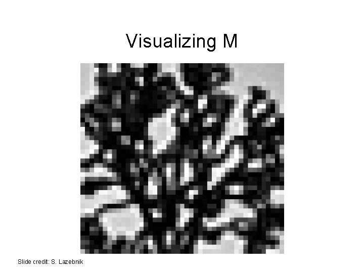 Visualizing M Slide credit: S. Lazebnik 