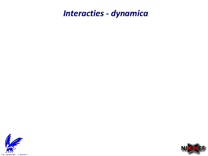 Interacties - dynamica 