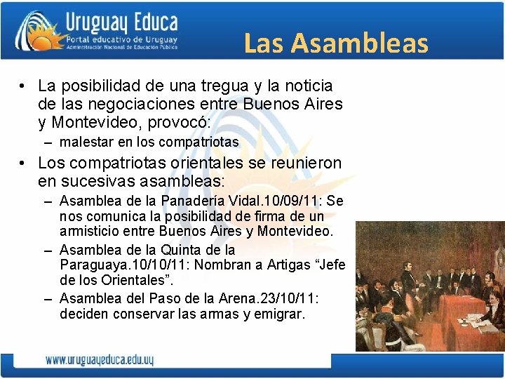 Las Asambleas • La posibilidad de una tregua y la noticia de las negociaciones