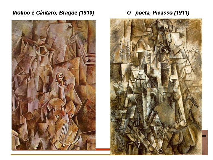Violino e Cântaro, Braque (1910) O poeta, Picasso (1911) 