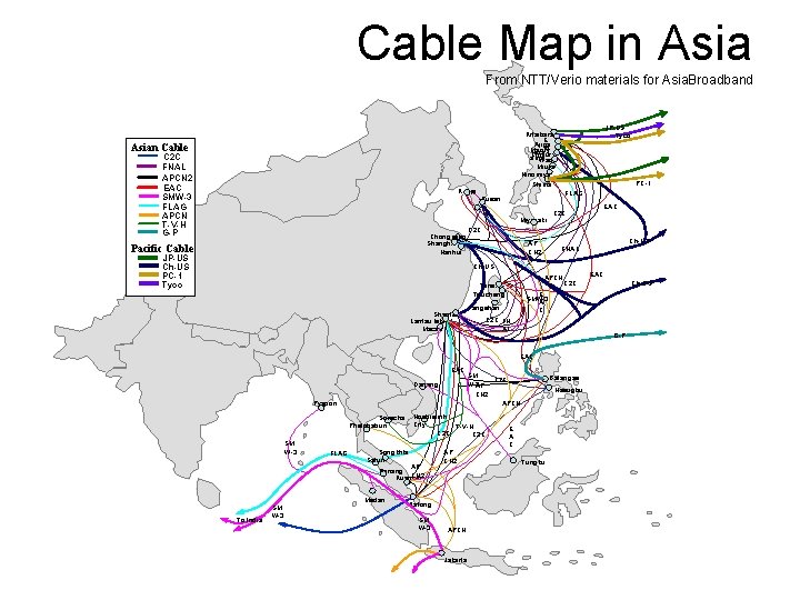 Cable Map in Asia From NTT/Verio materials for Asia. Broadband Asian Cable C 2