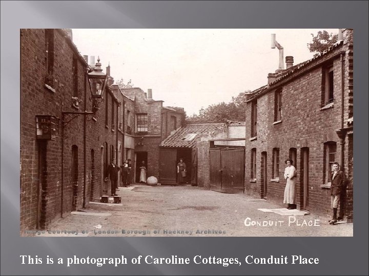 This is a photograph of Caroline Cottages, Conduit Place 
