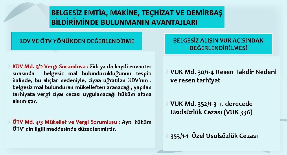 BELGESİZ EMTİA, MAKİNE, TEÇHİZAT VE DEMİRBAŞ BİLDİRİMİNDE BULUNMANIN AVANTAJLARI KDV VE ÖTV YÖNÜNDEN DEĞERLENDİRME BELGESİZ EMTİA, MAKİNE, TEÇHİZAT VE DEMİRBAŞ BİLDİRİMİNDE BULUNMANIN AVANTAJLARI KDV VE ÖTV YÖNÜNDEN DEĞERLENDİRME