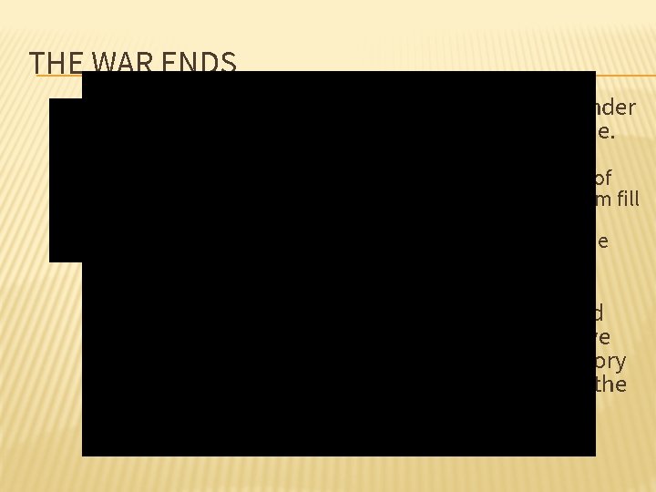 THE WAR ENDS ✕ Show a video on the surrender at Appomattox Court House.