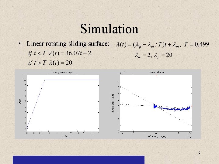 Simulation • Linear rotating sliding surface: 9 