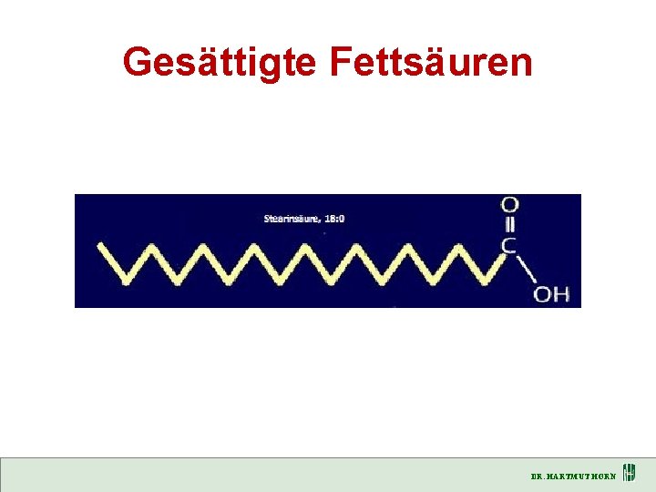 Gesättigte Fettsäuren DR. HARTMUT HORN 