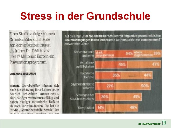 Stress in der Grundschule DR. HARTMUT HORN 