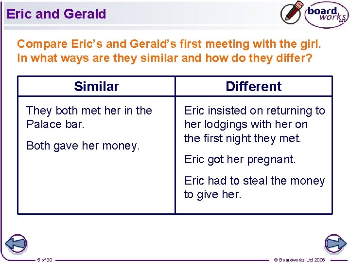 Eric and Gerald Compare Eric’s and Gerald’s first meeting with the girl. In what Eric and Gerald Compare Eric’s and Gerald’s first meeting with the girl. In what
