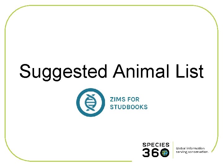 Suggested Animal List 
