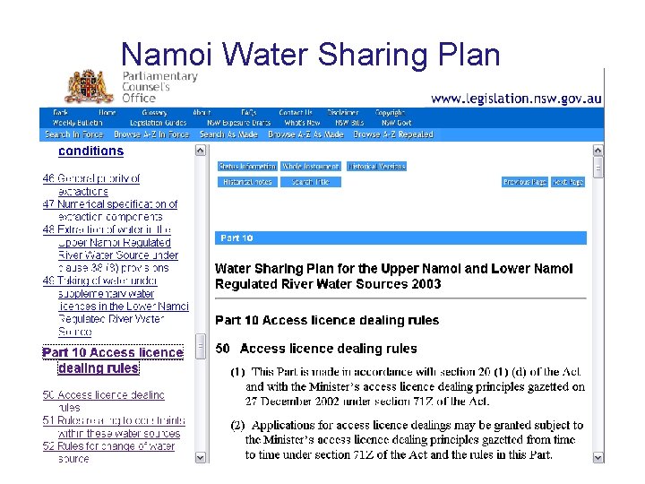 Namoi Water Sharing Plan 