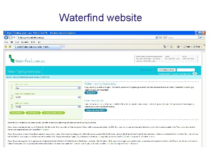 Waterfind website 