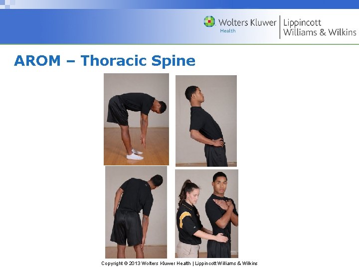 AROM – Thoracic Spine Copyright © 2013 Wolters Kluwer Health | Lippincott Williams &