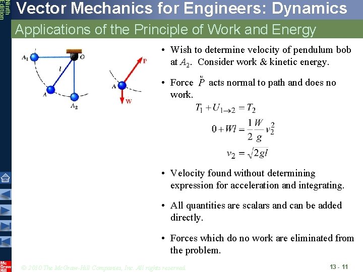 Ninth Edition Vector Mechanics for Engineers: Dynamics Applications of the Principle of Work and