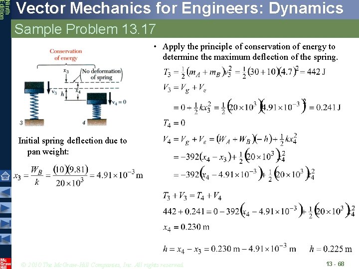 Ninth Edition Vector Mechanics for Engineers: Dynamics Sample Problem 13. 17 • Apply the