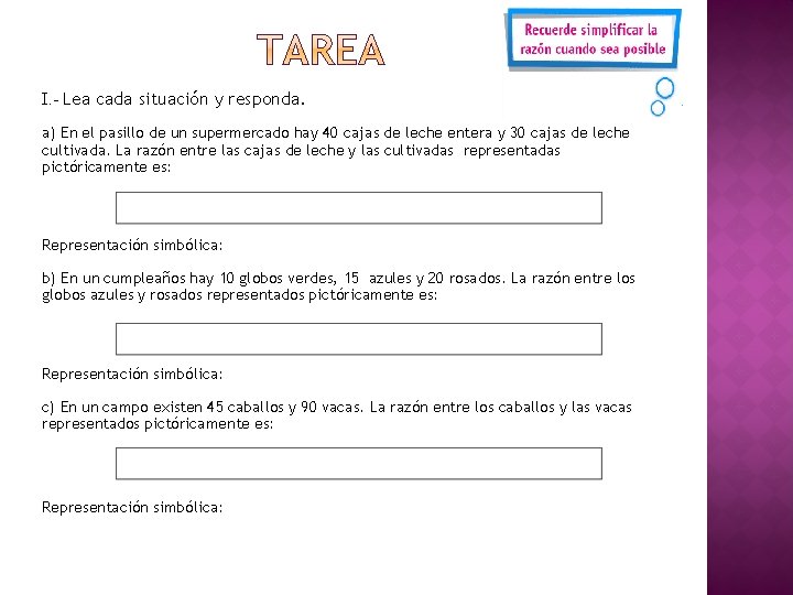 I. - Lea cada situación y responda. a) En el pasillo de un supermercado