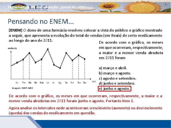 Matemática, 1º Ano, Função: conceito Pensando no ENEM. . . (ENEM) O dono de