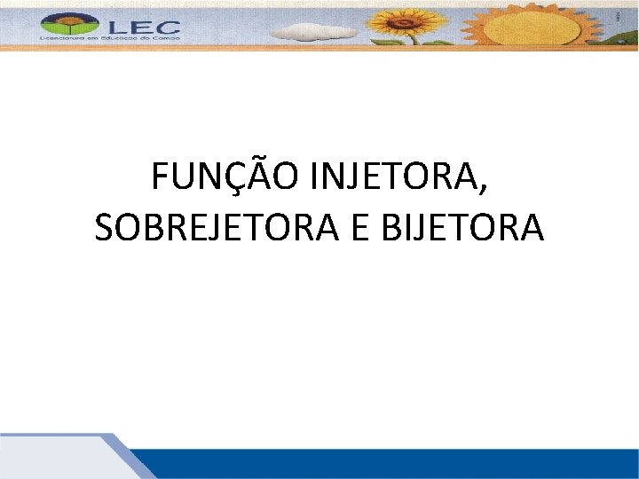 FUNÇÃO INJETORA, SOBREJETORA E BIJETORA 