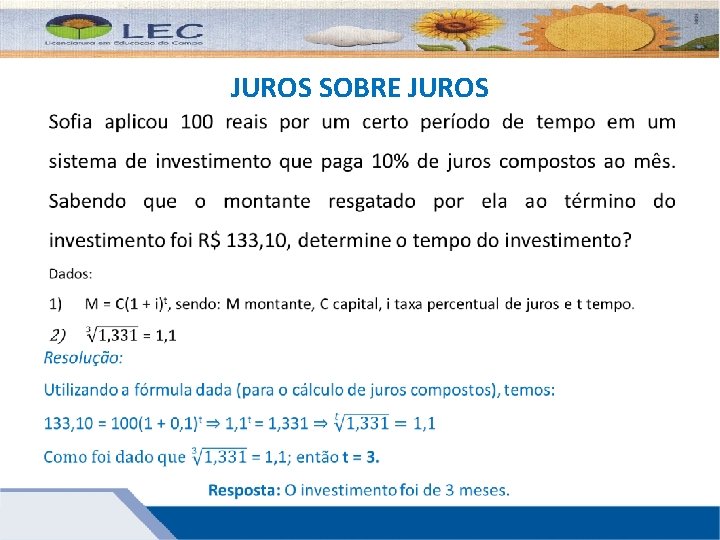  JUROS SOBRE JUROS 