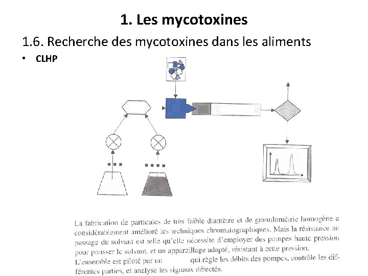 1. Les mycotoxines 1. 6. Recherche des mycotoxines dans les aliments • CLHP 