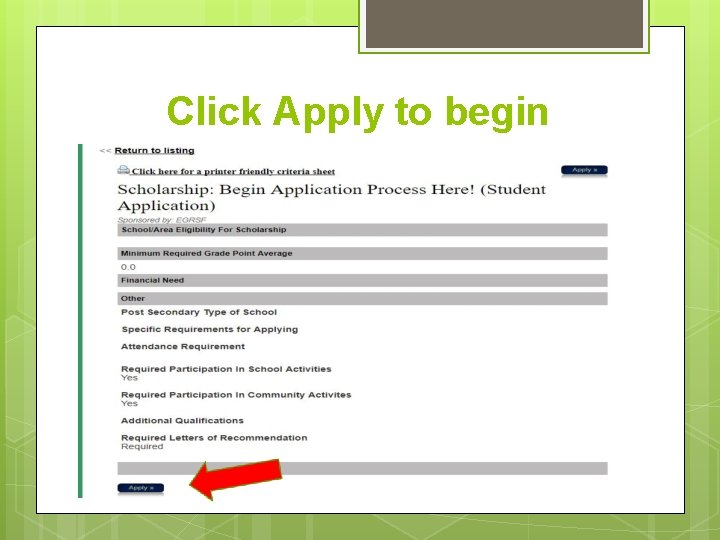 Click Apply to begin 