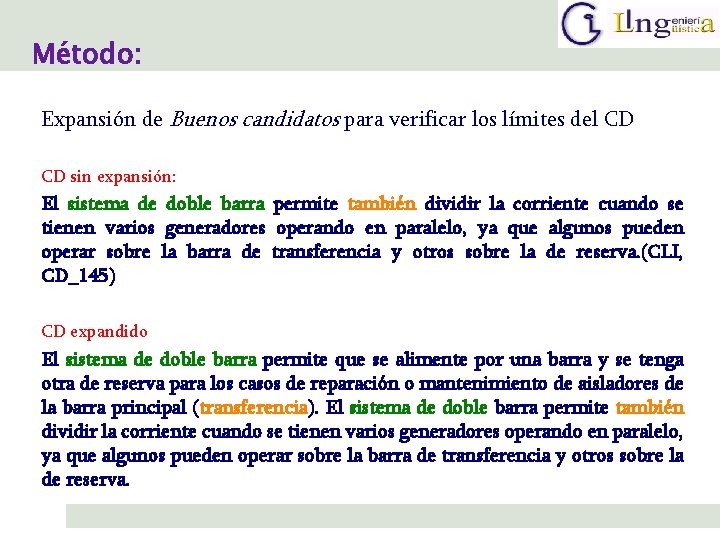 Método: Expansión de Buenos candidatos para verificar los límites del CD CD sin expansión: