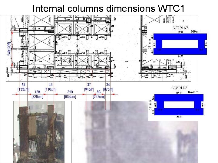Internal columns dimensions WTC 1 