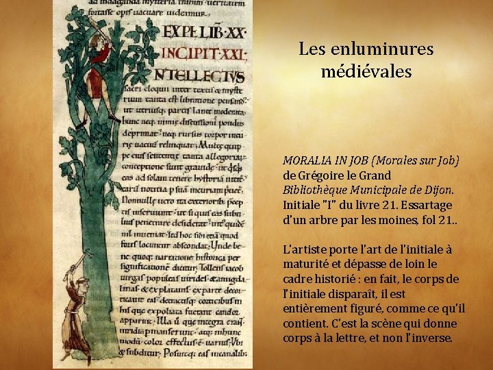 Les enluminures médiévales MORALIA IN JOB (Morales sur Job) de Grégoire le Grand Bibliothèque