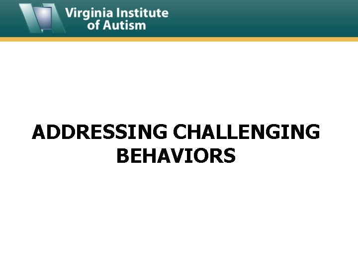 ADDRESSING CHALLENGING BEHAVIORS 