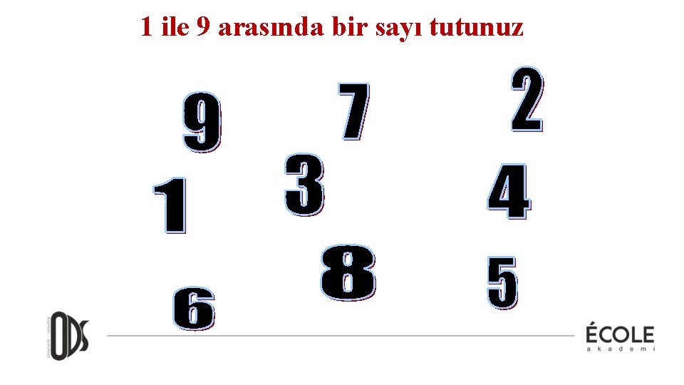 1 ile 9 arasında bir sayı tutunuz 