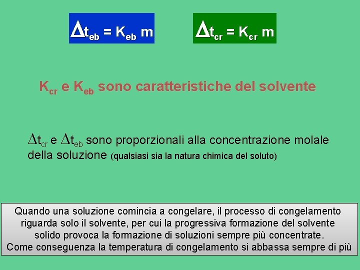 teb = Keb m tcr = Kcr m Kcr e Keb sono caratteristiche teb = Keb m tcr = Kcr m Kcr e Keb sono caratteristiche
