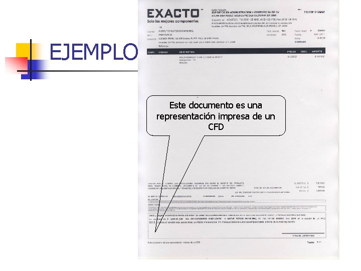 EJEMPLO Este documento es una representación impresa de un CFD 