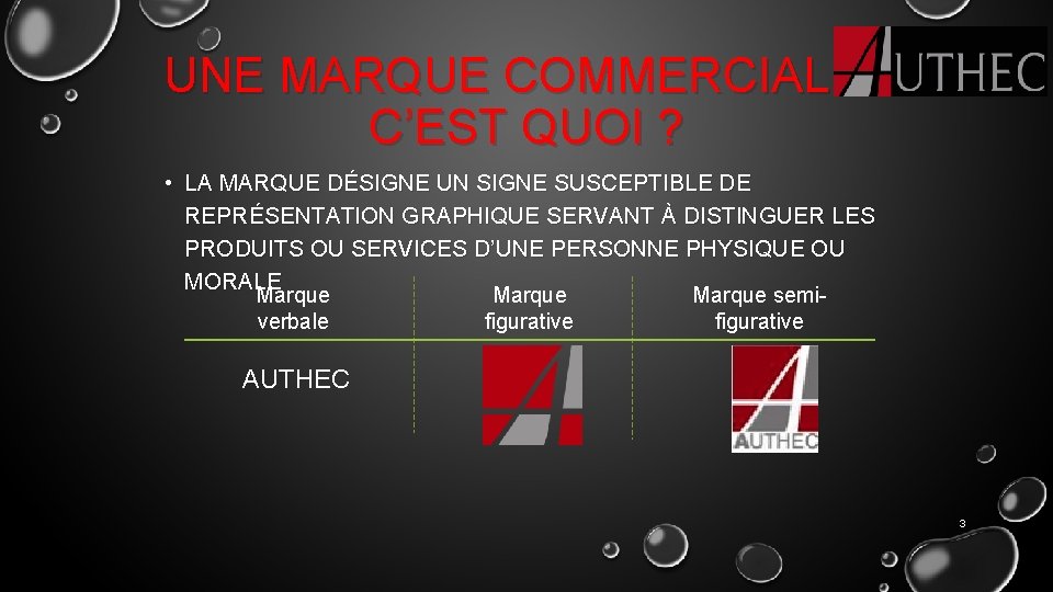 UNE MARQUE COMMERCIALE : C’EST QUOI ? • LA MARQUE DÉSIGNE UN SIGNE SUSCEPTIBLE