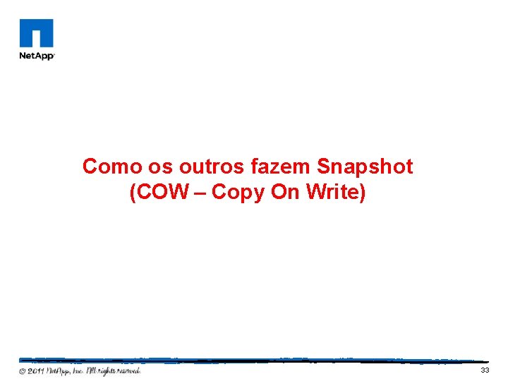 Como os outros fazem Snapshot (COW – Copy On Write) 33 