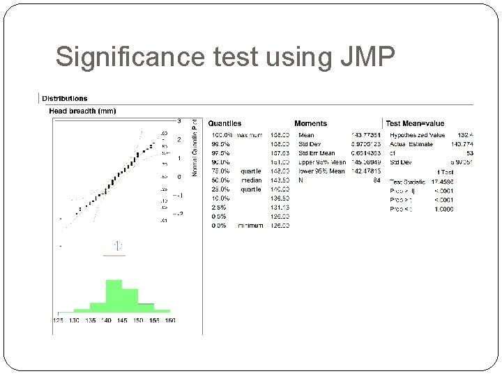 Significance test using JMP 