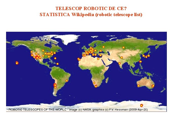 TELESCOP ROBOTIC DE CE? STATISTICA Wikipedia (robotic telescope list) 