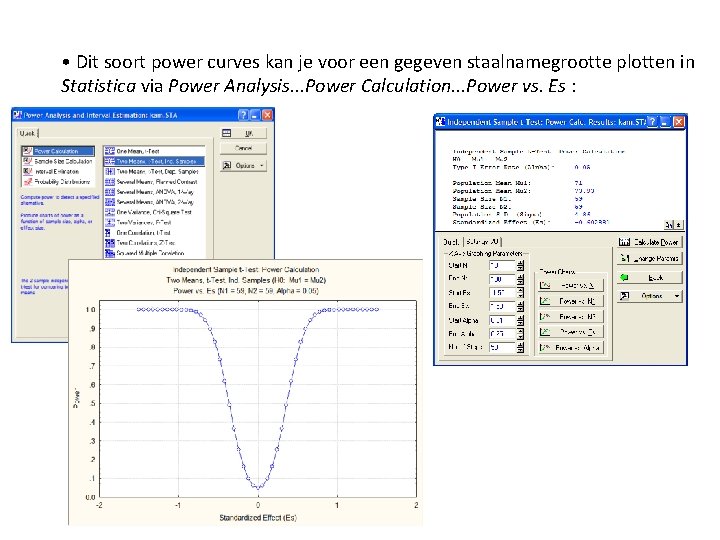  • Dit soort power curves kan je voor een gegeven staalnamegrootte plotten in