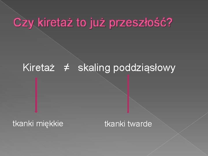 Czy kiretaż to już przeszłość? Kiretaż ≠ skaling poddziąsłowy tkanki miękkie tkanki twarde 