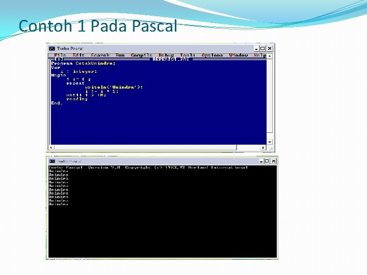Contoh 1 Pada Pascal 