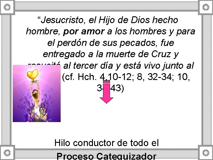 “Jesucristo, el Hijo de Dios hecho hombre, por amor a los hombres y para “Jesucristo, el Hijo de Dios hecho hombre, por amor a los hombres y para