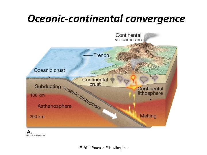 Oceanic-continental convergence © 2011 Pearson Education, Inc. 