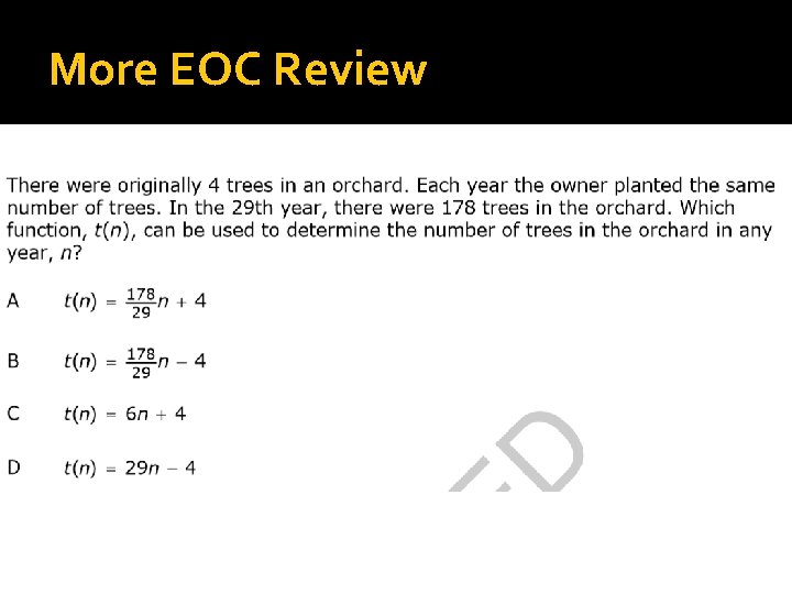 More EOC Review 