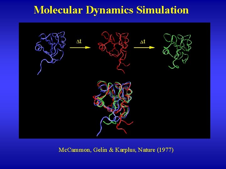 Molecular Dynamics Simulation Mc. Cammon, Gelin & Karplus, Nature (1977) 