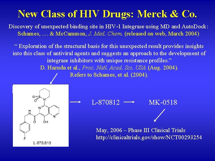 New Class of HIV Drugs: Merck & Co. Discovery of unexpected binding site in