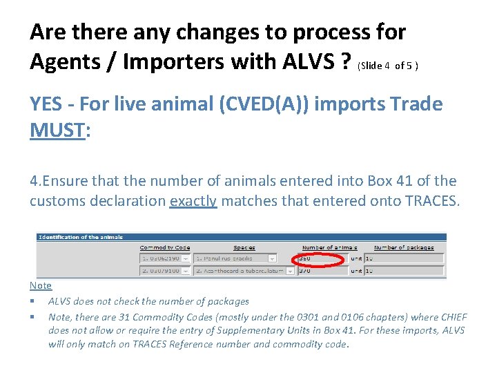 Are there any changes to process for Agents / Importers with ALVS ? Slide