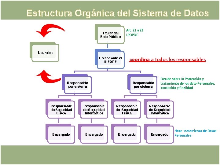 Estructura Orgánica del Sistema de Datos Titular del Ente Público Art. 21 y 22