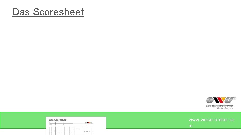 Das Scoresheet www. westernreiter. co m 